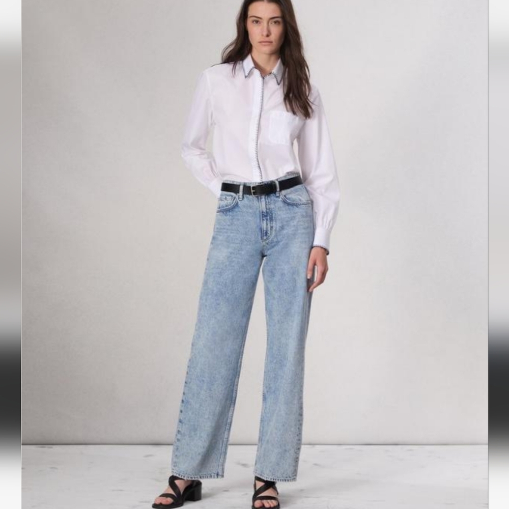 Rag and Bone Shea high rise full length relaxed straight jeans In Quincy